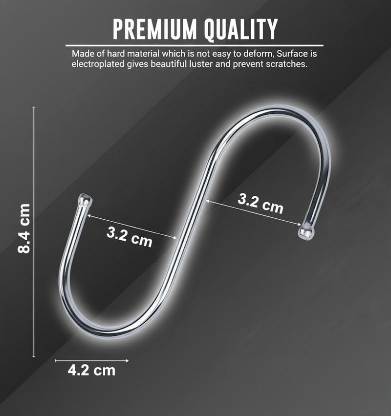 WHITECLOUDZ 30-Pack Silver S Hooks for Hanging Plants, Stainless Steel S hooks for hanging heavy-duty, Closet Hooks for Hangings Clothes, Durable kitchen hooks for hangin Utensils, Pots, Clothes & Bag - Image 2
